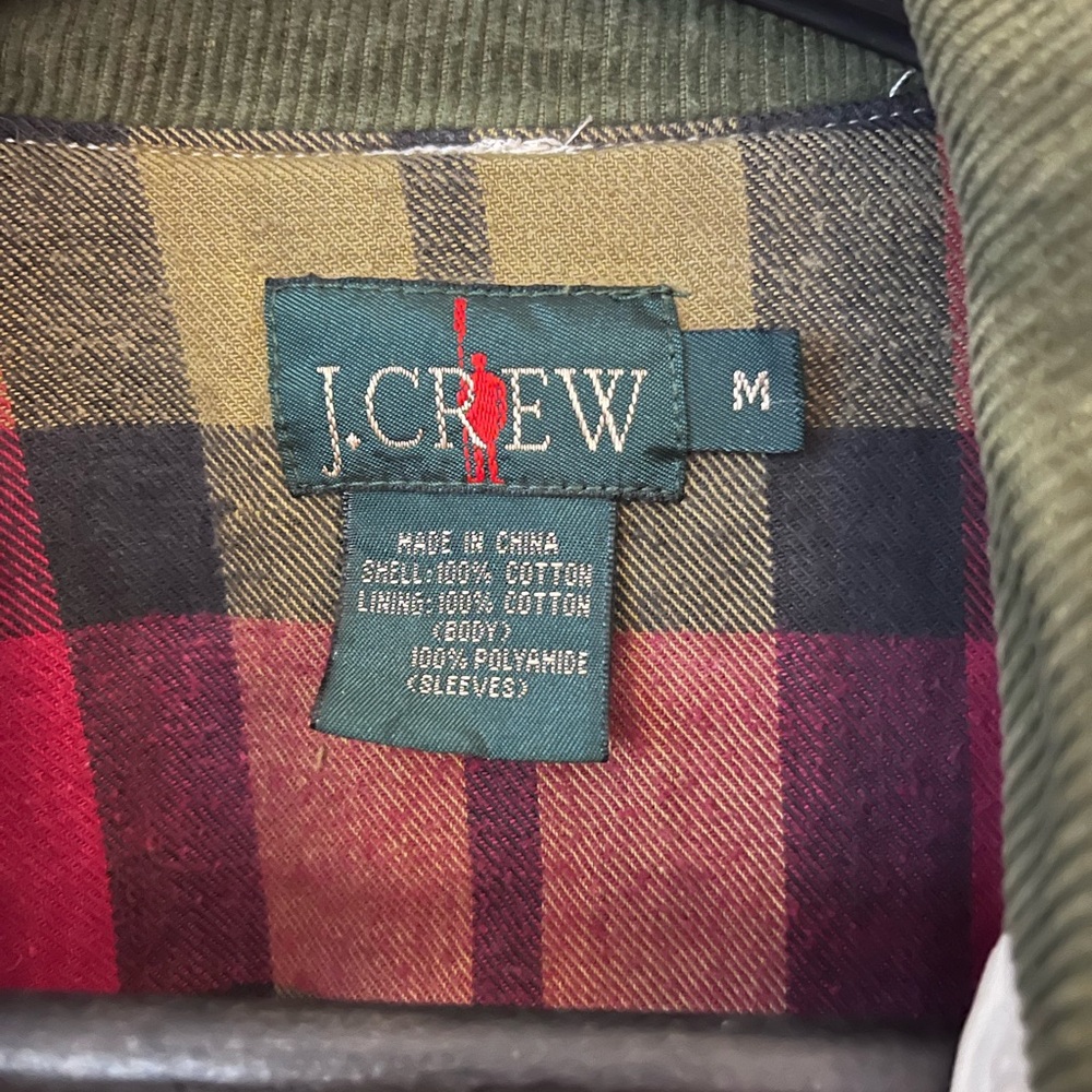 J. Crew Men's Cream Jacket with Green Collar - Picture 2 of 5